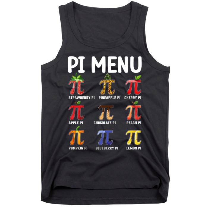 Funny Pi Menu Pi Day Tank Top