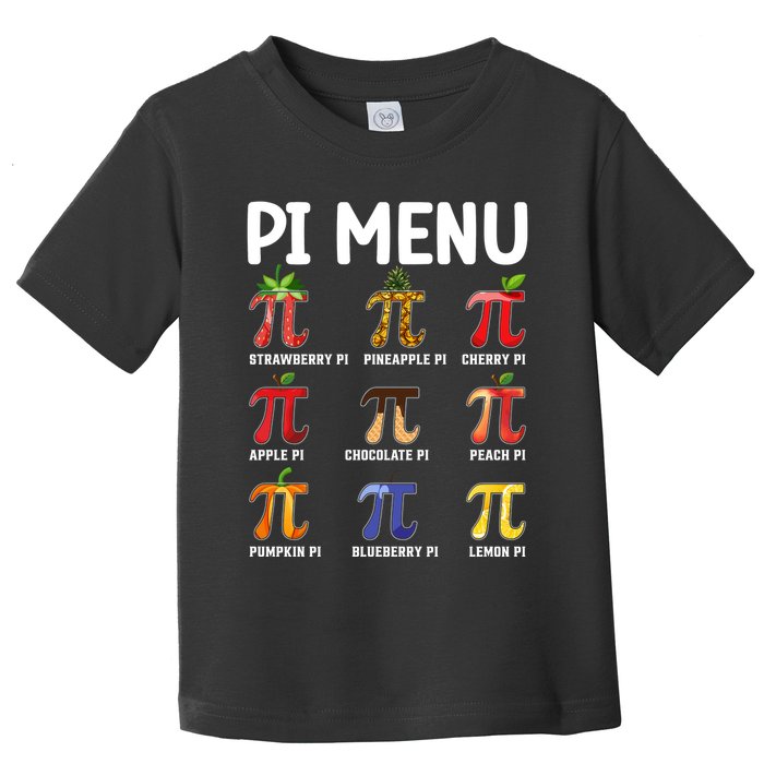 Funny Pi Menu Pi Day Toddler T-Shirt