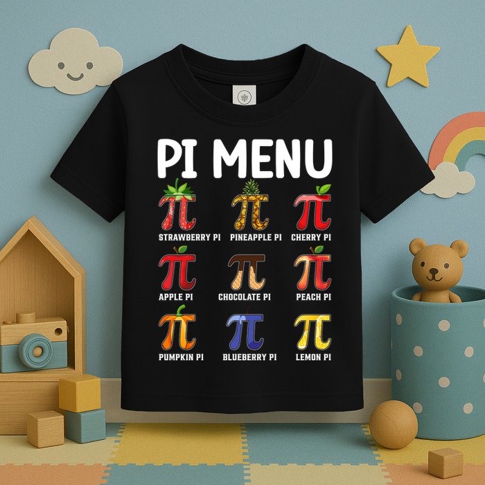 Funny Pi Menu Pi Day Toddler T-Shirt