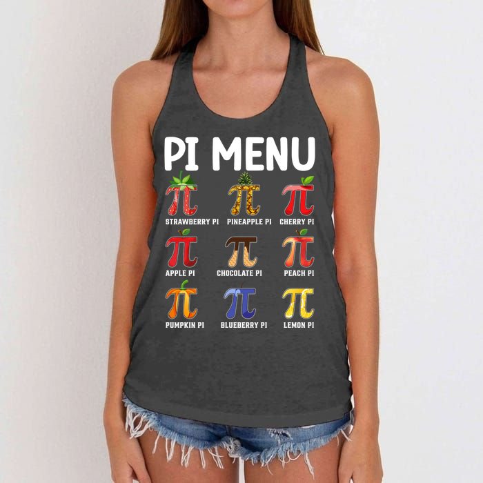 Funny Pi Menu Pi Day Women's Knotted Racerback Tank