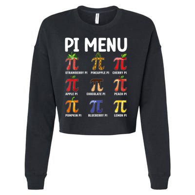 Funny Pi Menu Pi Day Cropped Pullover Crew