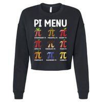 Funny Pi Menu Pi Day Cropped Pullover Crew