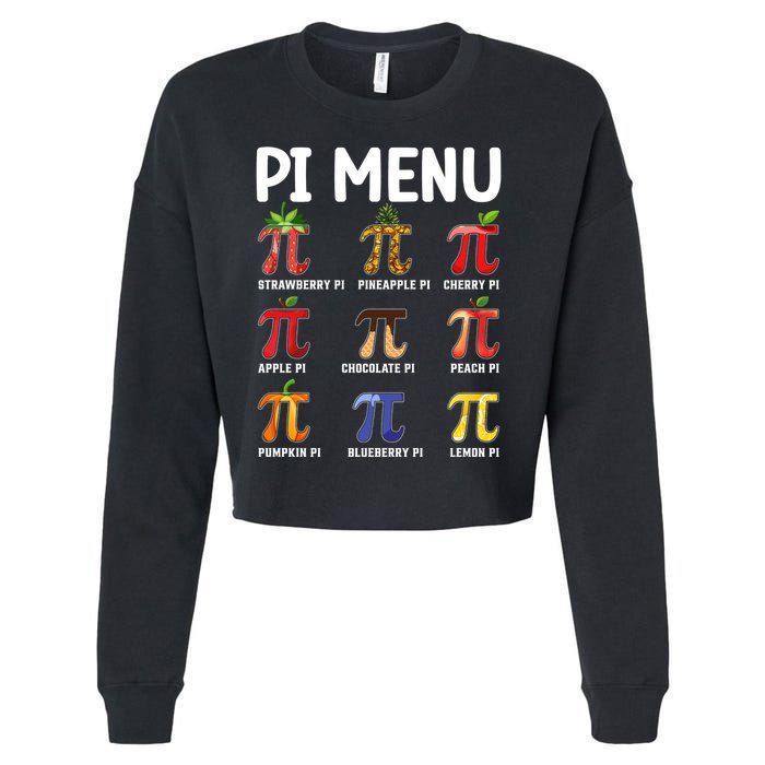 Funny Pi Menu Pi Day Cropped Pullover Crew