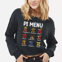 Funny Pi Menu Pi Day Cropped Pullover Crew