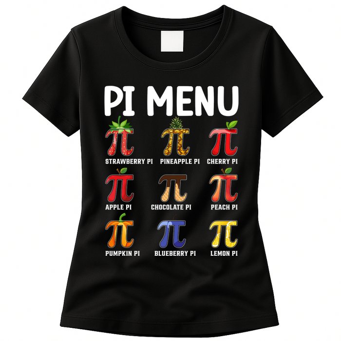 Funny Pi Menu Pi Day Womens T-Shirt