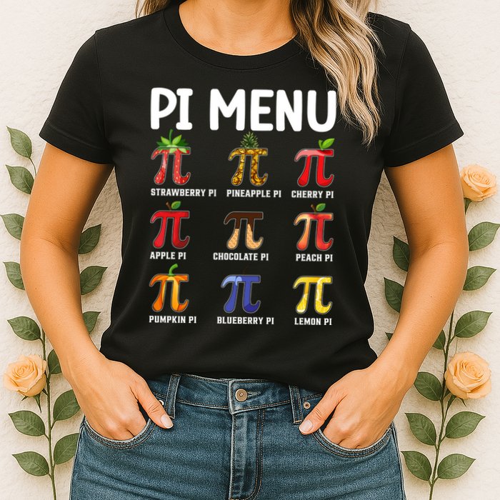 Funny Pi Menu Pi Day Womens T-Shirt