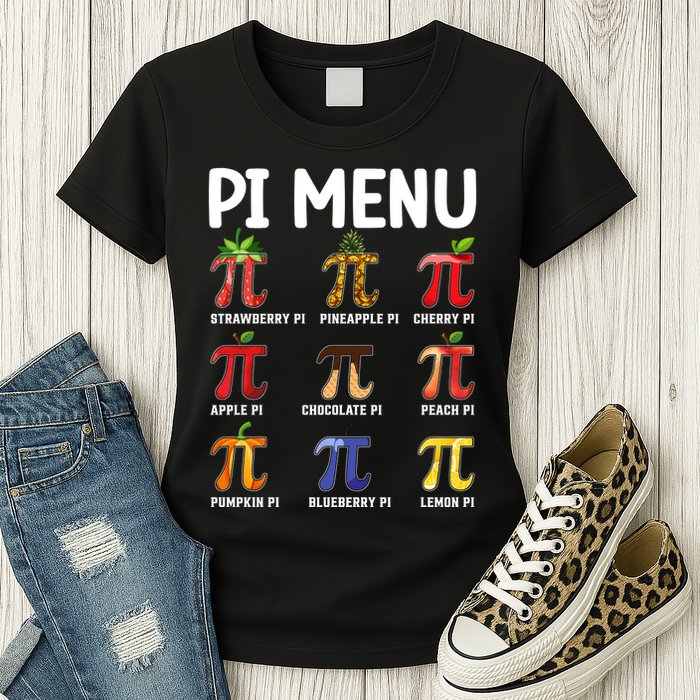 Funny Pi Menu Pi Day Womens T-Shirt