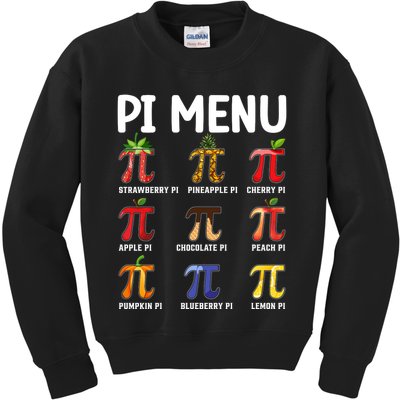 Funny Pi Menu Pi Day Kids Sweatshirt
