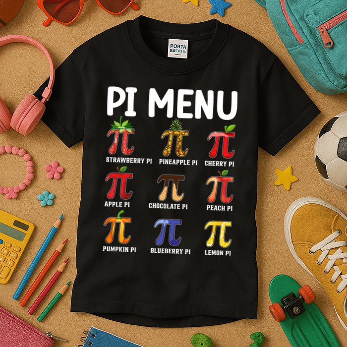 Funny Pi Menu Pi Day Kids T-Shirt