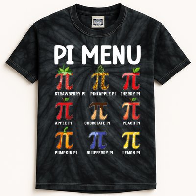 Funny Pi Menu Pi Day Kids Tie-Dye T-Shirt