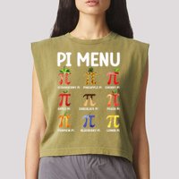 Funny Pi Menu Pi Day Garment-Dyed Women's Muscle Tee