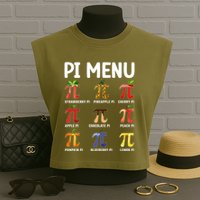 Funny Pi Menu Pi Day Garment-Dyed Women's Muscle Tee