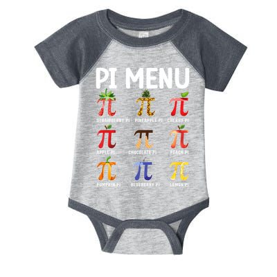 Funny Pi Menu Pi Day Infant Baby Jersey Bodysuit