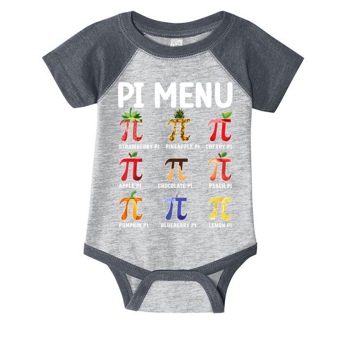 Funny Pi Menu Pi Day Infant Baby Jersey Bodysuit