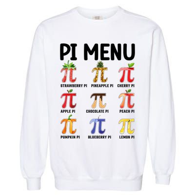Funny Pi Menu Pi Day Garment-Dyed Sweatshirt