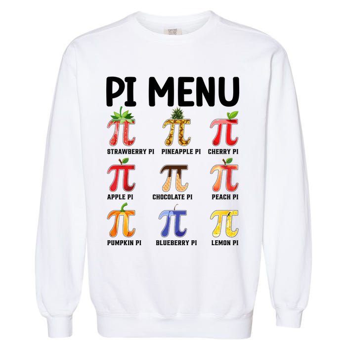 Funny Pi Menu Pi Day Garment-Dyed Sweatshirt