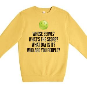 Funny Pickleball Meme Premium Crewneck Sweatshirt