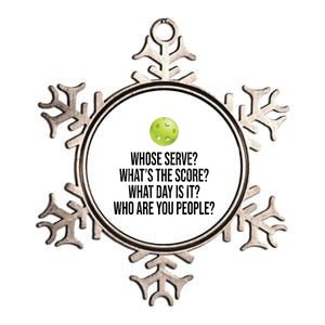 Funny Pickleball Meme Metallic Star Ornament