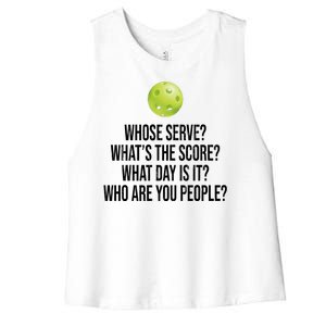 Funny Pickleball Meme Women's Racerback Cropped Tank