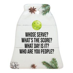 Funny Pickleball Meme Ceramic Bell Ornament