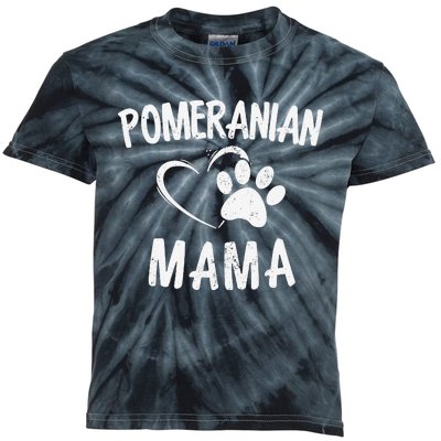 Funny Pomeranian Mama Gift Pet Lover Apparel Dog Pom Mom Kids Tie-Dye T-Shirt