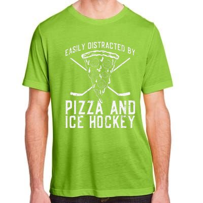 Funny Pizza Maker Who Loves Ice Hockey And Pizza Adult ChromaSoft Performance T-Shirt