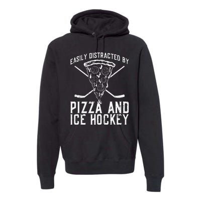 Funny Pizza Maker Who Loves Ice Hockey And Pizza Premium Hoodie