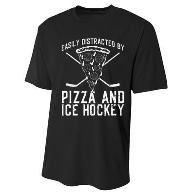 Funny Pizza Maker Who Loves Ice Hockey And Pizza Performance Sprint T-Shirt