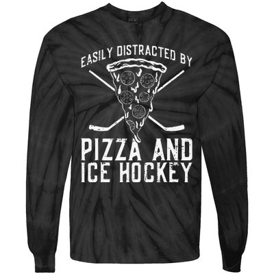 Funny Pizza Maker Who Loves Ice Hockey And Pizza Tie-Dye Long Sleeve Shirt