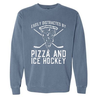 Funny Pizza Maker Who Loves Ice Hockey And Pizza Garment-Dyed Sweatshirt