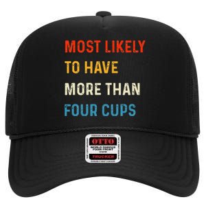 Funny Passover Most Likely More Than Four Cups Seder Matzah High Crown Mesh Back Trucker Hat