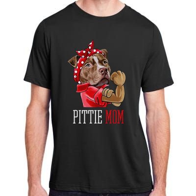 Funny Pitbull Mom Pittie Mom Dog Mom Mother's Day Adult ChromaSoft Performance T-Shirt