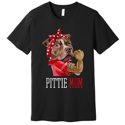 Funny Pitbull Mom Pittie Mom Dog Mom Mother's Day Premium T-Shirt