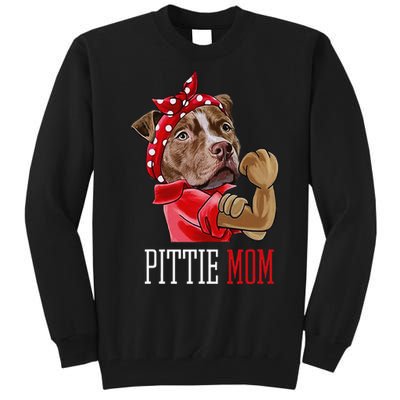 Funny Pitbull Mom Pittie Mom Dog Mom Mother's Day Tall Sweatshirt