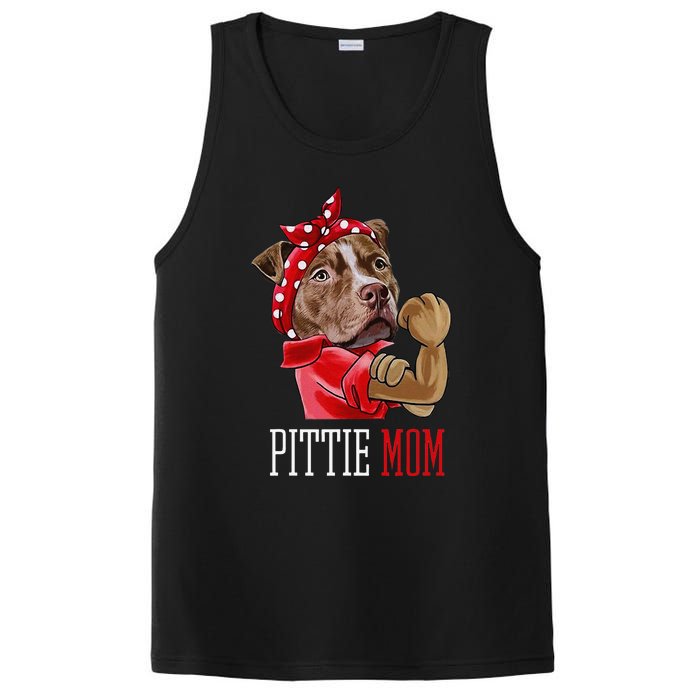 Funny Pitbull Mom Pittie Mom Dog Mom Mother's Day PosiCharge Competitor Tank