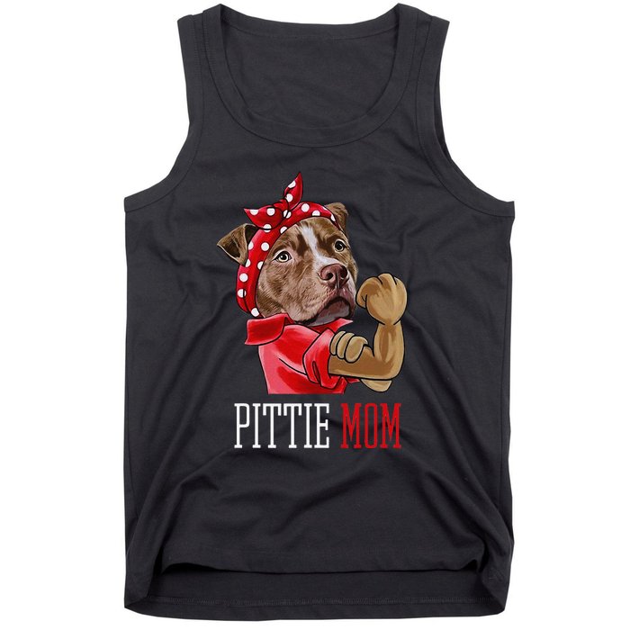 Funny Pitbull Mom Pittie Mom Dog Mom Mother's Day Tank Top