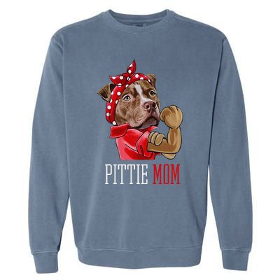 Funny Pitbull Mom Pittie Mom Dog Mom Mother's Day Garment-Dyed Sweatshirt