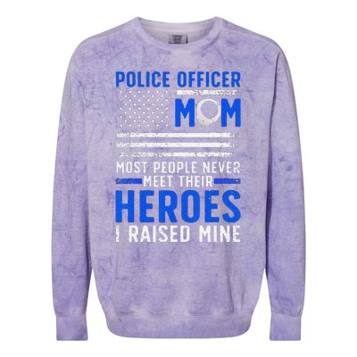 Funny Police Mom Art For Cop Mother Women Police Officer Lovers Colorblast Crewneck Sweatshirt