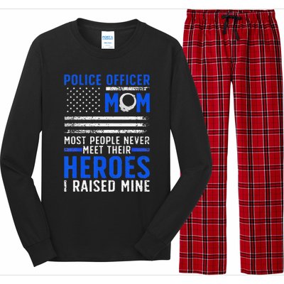 Funny Police Mom Art For Cop Mother Women Police Officer Lovers Long Sleeve Pajama Set