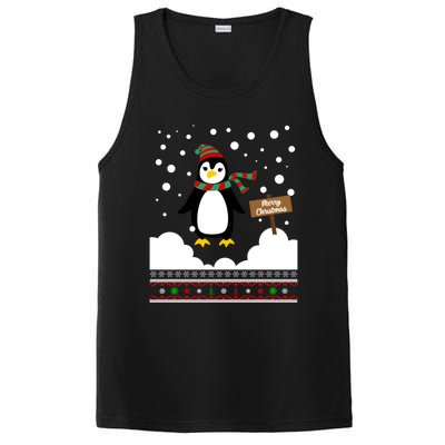 Funny Penguin Merry Christmas Pajama Gift PosiCharge Competitor Tank