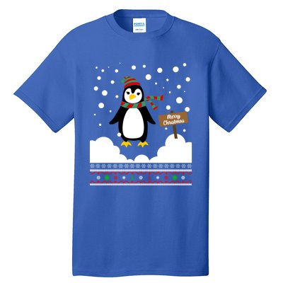 Funny Penguin Merry Christmas Pajama Gift Tall T-Shirt