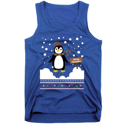 Funny Penguin Merry Christmas Pajama Gift Tank Top