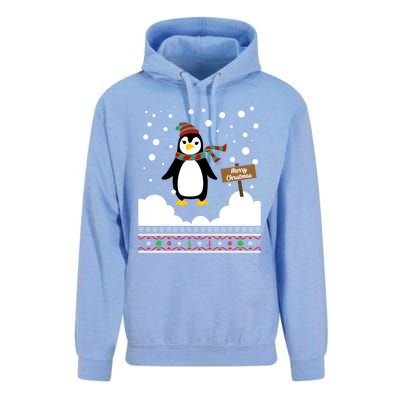 Funny Penguin Merry Christmas Pajama Gift Unisex Surf Hoodie