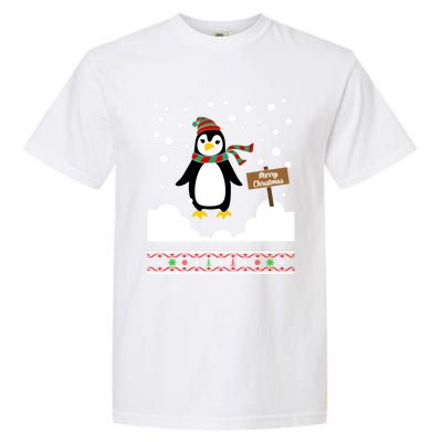 Funny Penguin Merry Christmas Pajama Gift Garment-Dyed Heavyweight T-Shirt