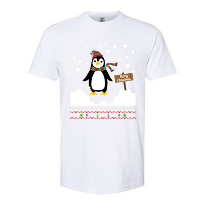 Funny Penguin Merry Christmas Pajama Gift Softstyle CVC T-Shirt