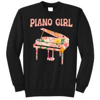 Funny Piano Music Instrument Musician Piano Girl Tall Sweatshirt