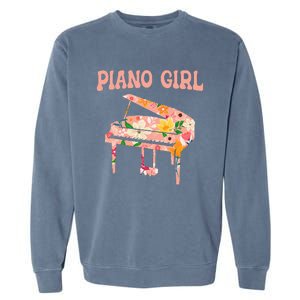 Funny Piano Music Instrument Musician Piano Girl Garment-Dyed Sweatshirt