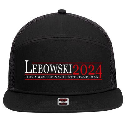 Funny Political Name Lebowski Political Election Vote 2024 7 Panel Mesh Trucker Snapback Hat