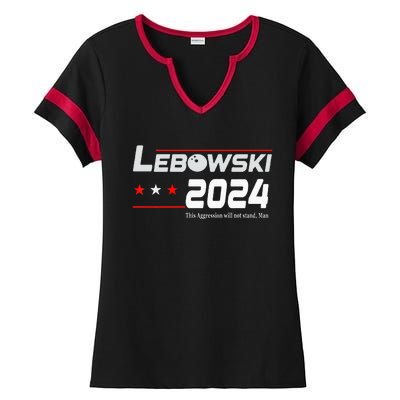 Funny Political Name Lebowski Political Election Vote 2024 Ladies Halftime Notch Neck Tee