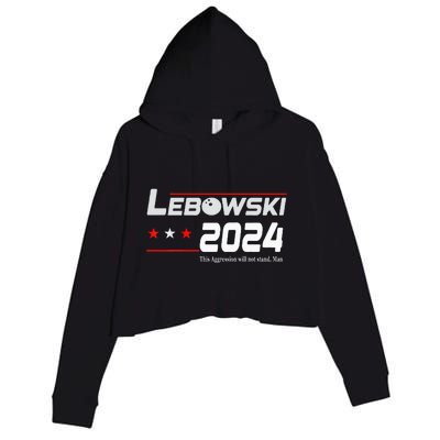 Funny Political Name Lebowski Political Election Vote 2024 Crop Fleece Hoodie